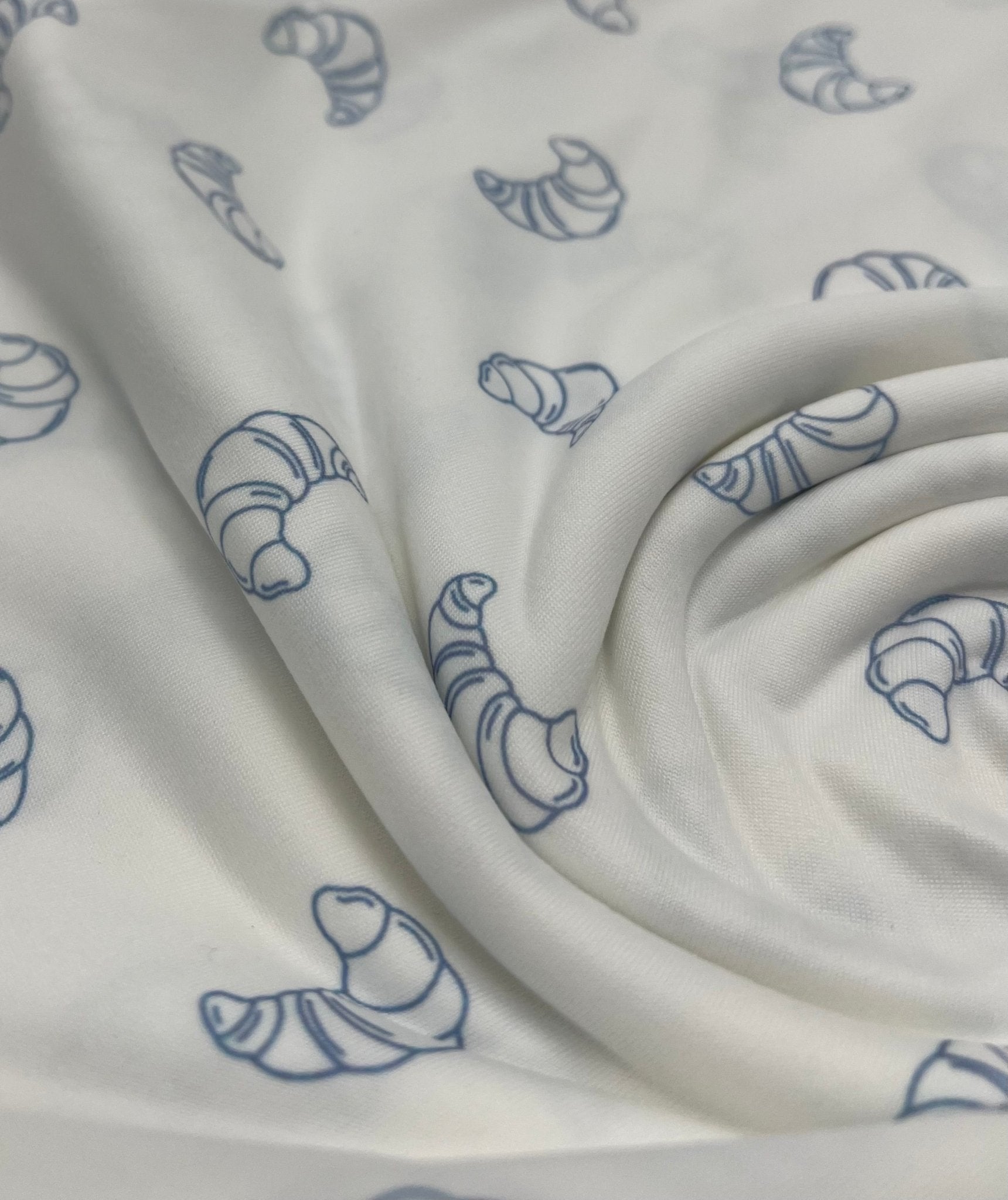 Blue Croissant Super Soft Print Spun Poly Stretch Fabric - T9 Fabrics