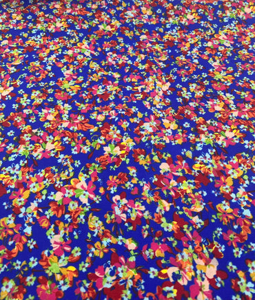 Blue Ditsy Floral Lightweight Non Stretch Woven Fabric - T9 Fabrics