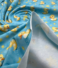 Blue Ducks Print Cotton Stretch Jersey 200 GSM 95/5 Lycra 4 Way Stretch - T9 Fabrics