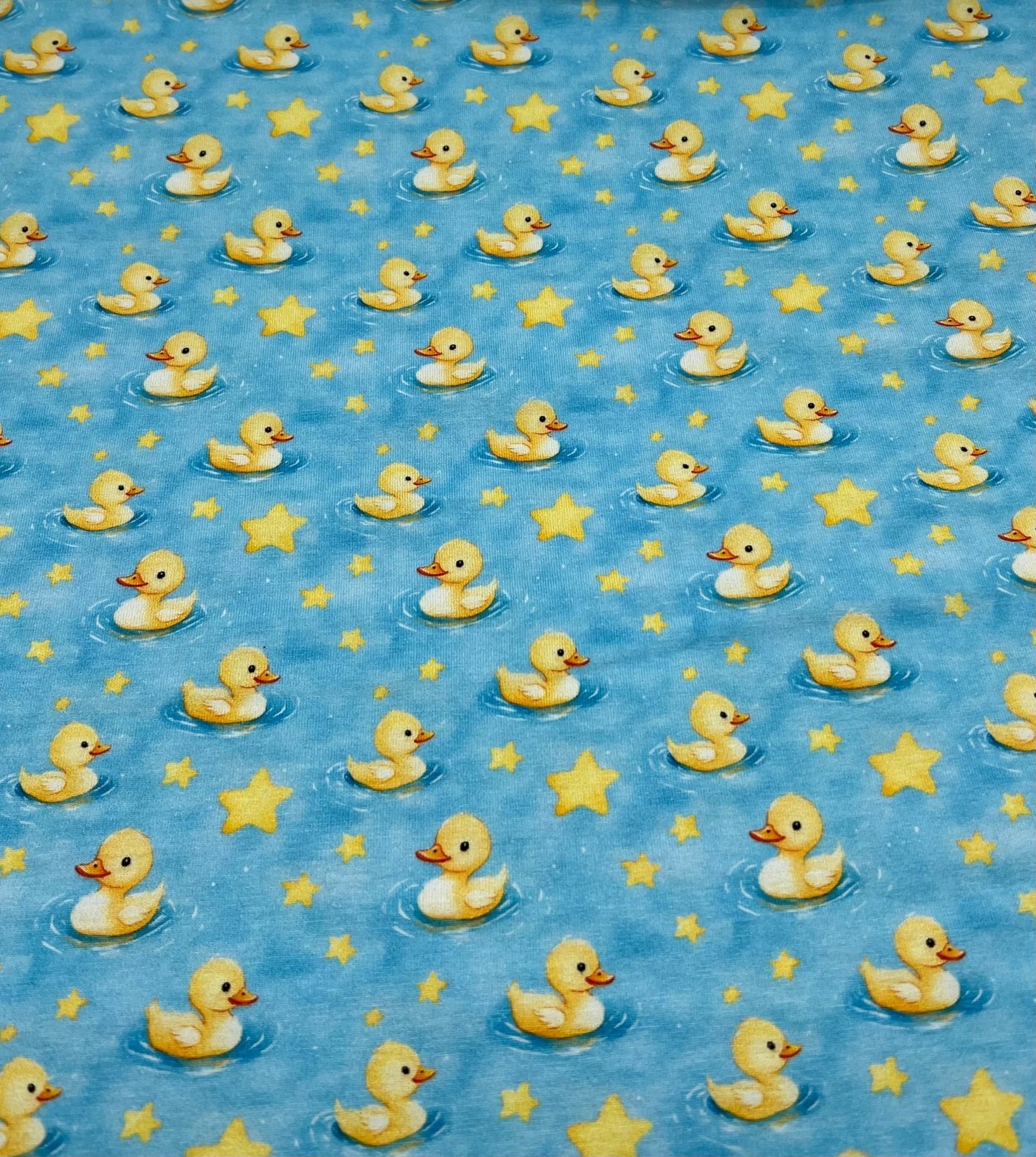 Blue Ducks Print Cotton Stretch Jersey 200 GSM 95/5 Lycra 4 Way Stretch - T9 Fabrics