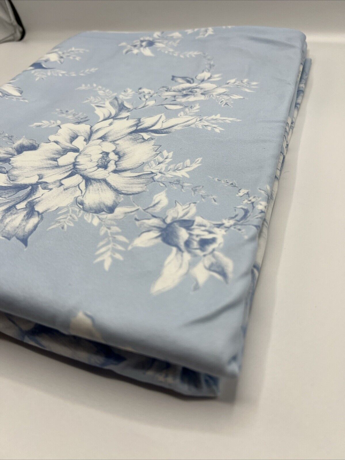 Blue Floral Print Super Soft Spun Poly Stretch Fabric - T9 Fabrics