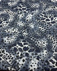 Blue Leopard Print Mesh Fabric Stretch - T9 Fabrics