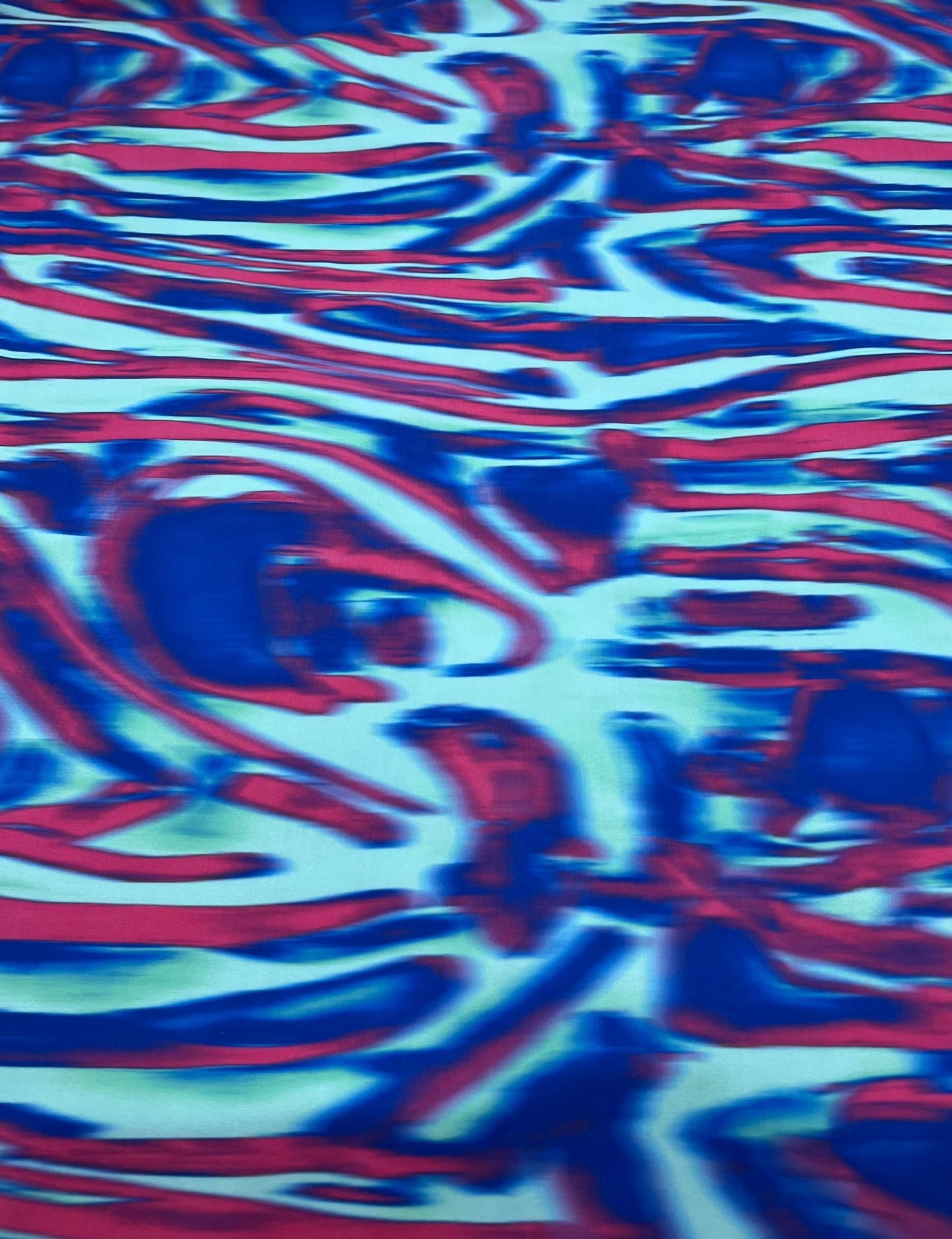 Blue Pink Mix Print ITY Fabric 2 Way Stretch - T9 Fabrics