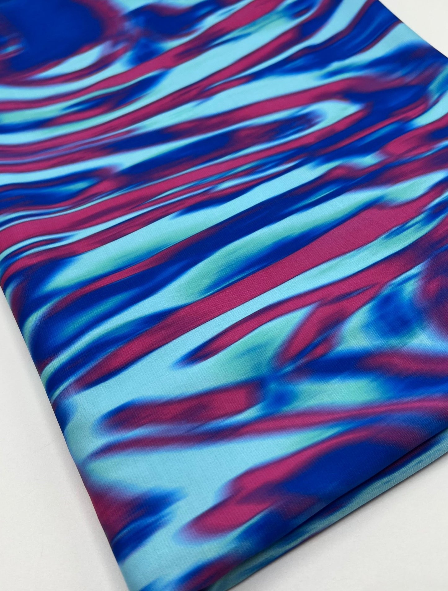 Blue Pink Mix Print ITY Fabric 2 Way Stretch - T9 Fabrics