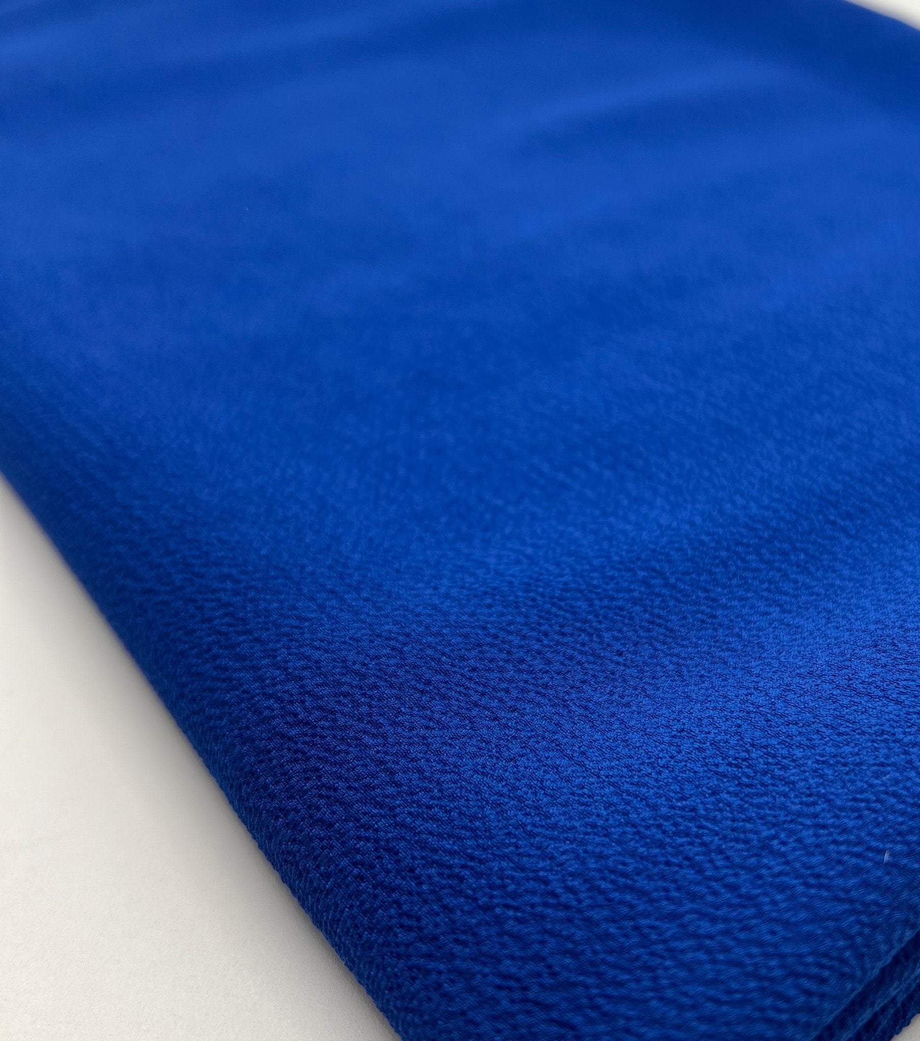 Blue Plain Lightweight Bubble Crepe Fabric - T9 Fabrics