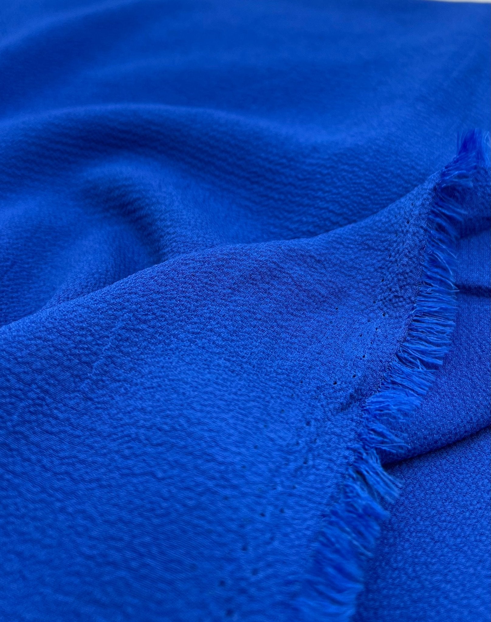 Blue Plain Lightweight Bubble Crepe Fabric - T9 Fabrics