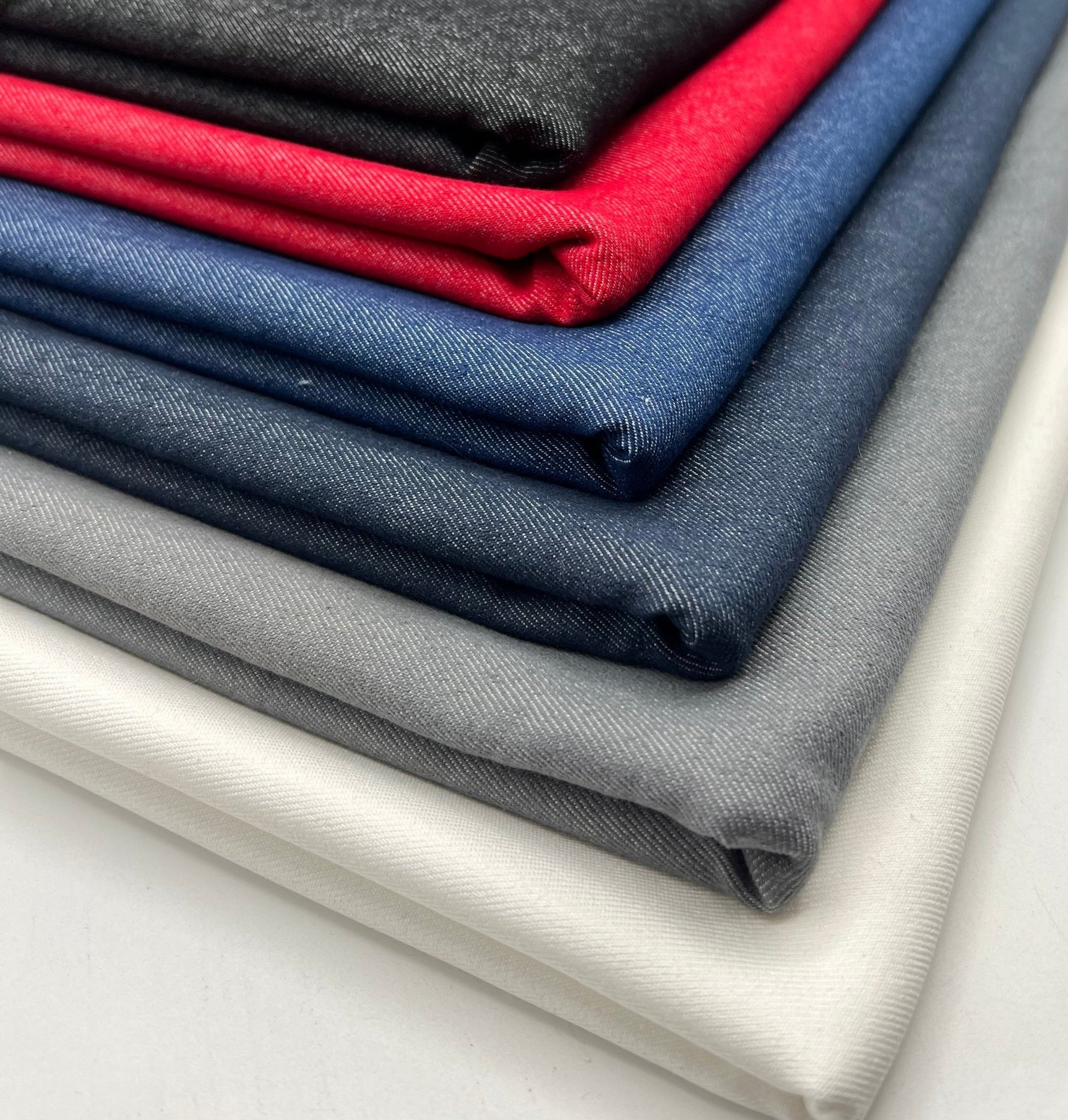 Blue Plain Washed Stretch Denim 280GSM - T9 Fabrics