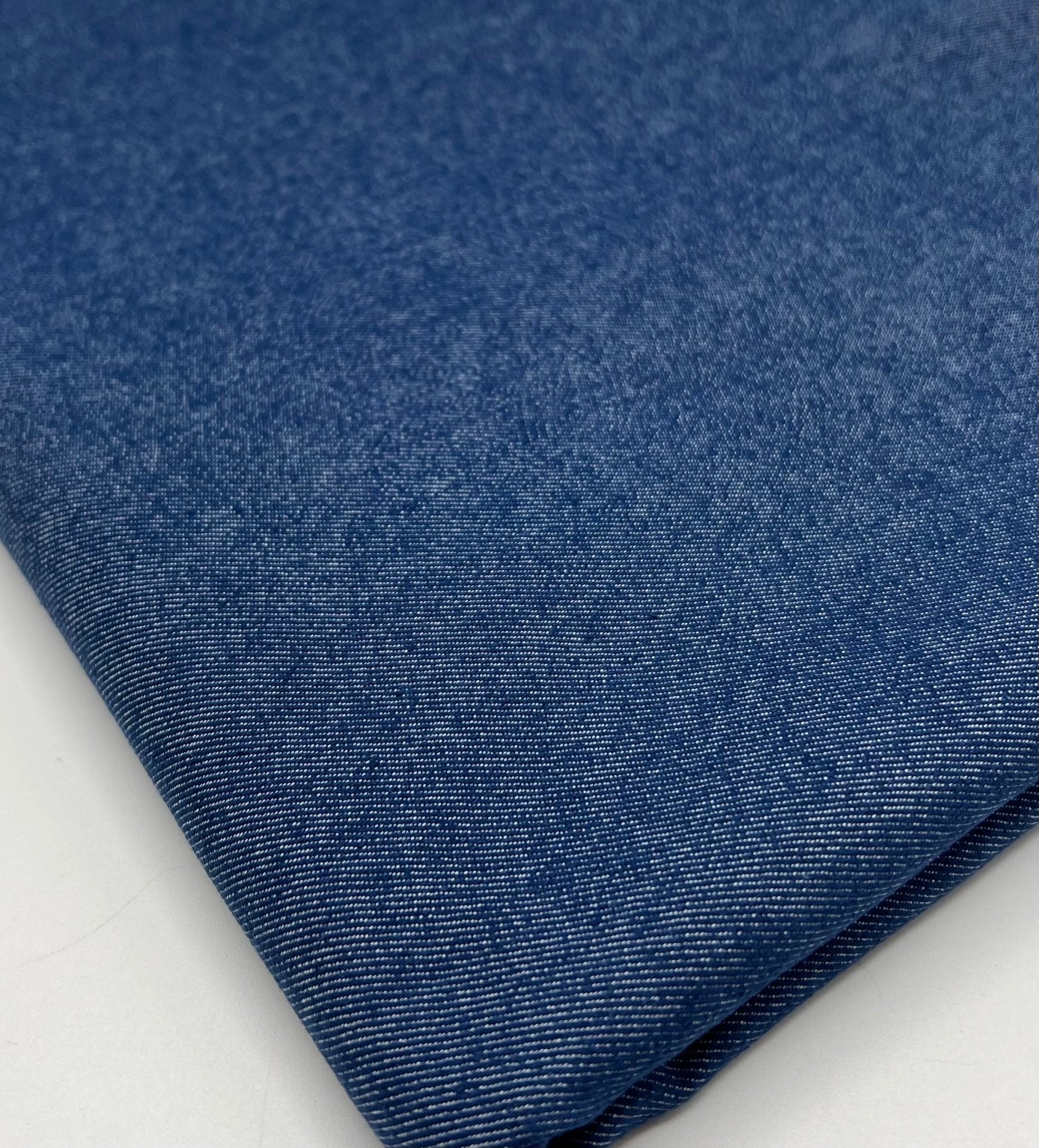Blue Plain Washed Stretch Denim 280GSM - T9 Fabrics