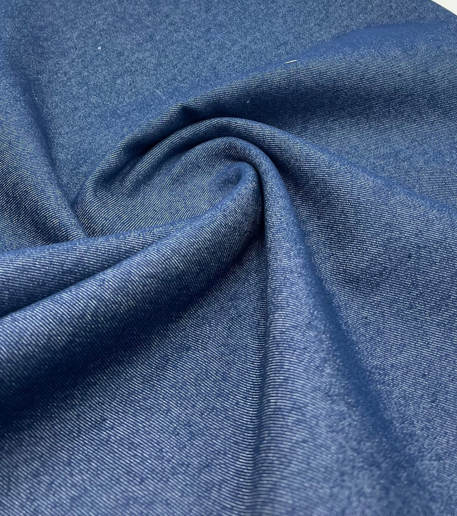 Blue Plain Washed Stretch Denim 280GSM – T9 Fabrics
