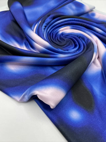 Blue Print Soft Touch Stretch Fabric - T9 Fabrics