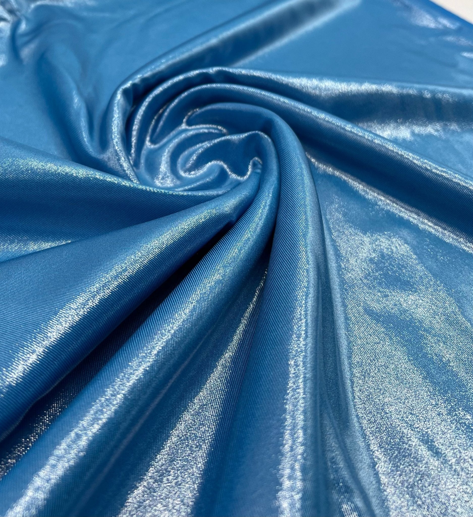 Blue Shiny Foil Swimwear / Sportswear Fabric - T9 Fabrics