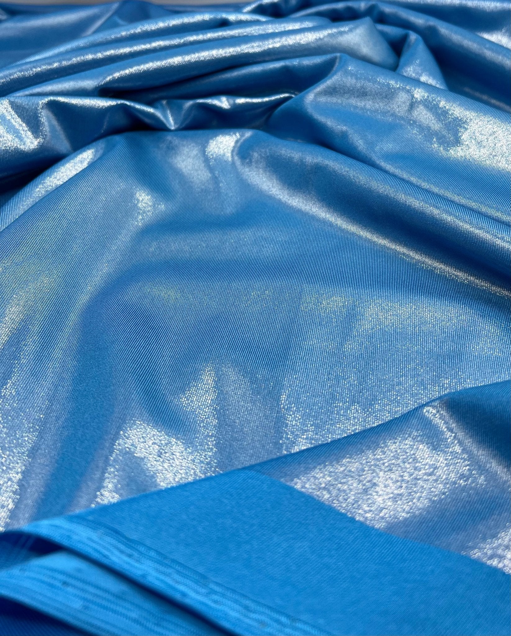 Blue Shiny Foil Swimwear / Sportswear Fabric - T9 Fabrics