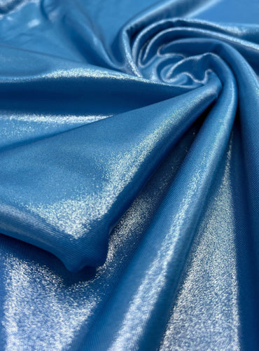 Blue Shiny Foil Swimwear / Sportswear Fabric - T9 Fabrics