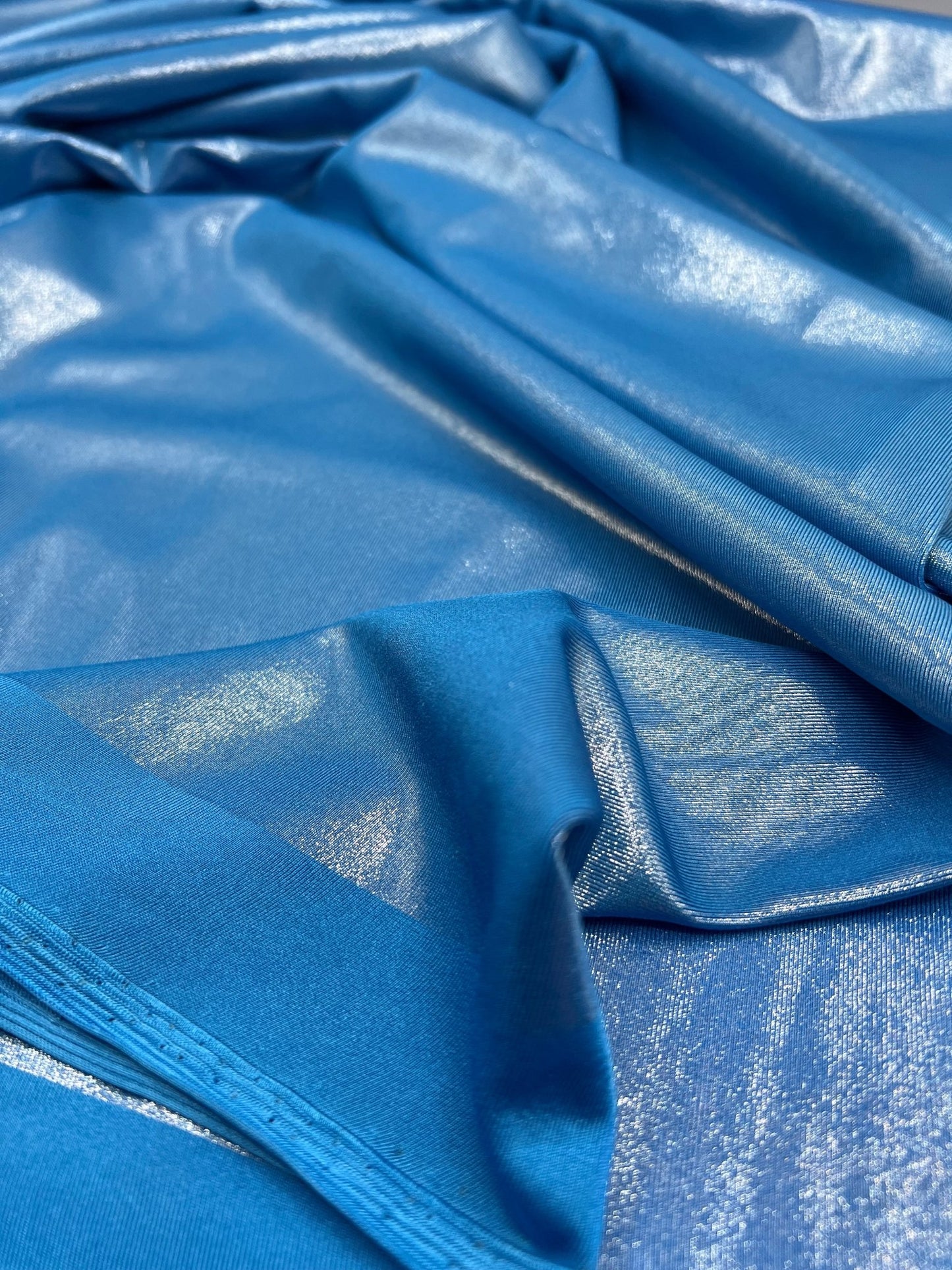 Blue Shiny Foil Swimwear / Sportswear Fabric - T9 Fabrics