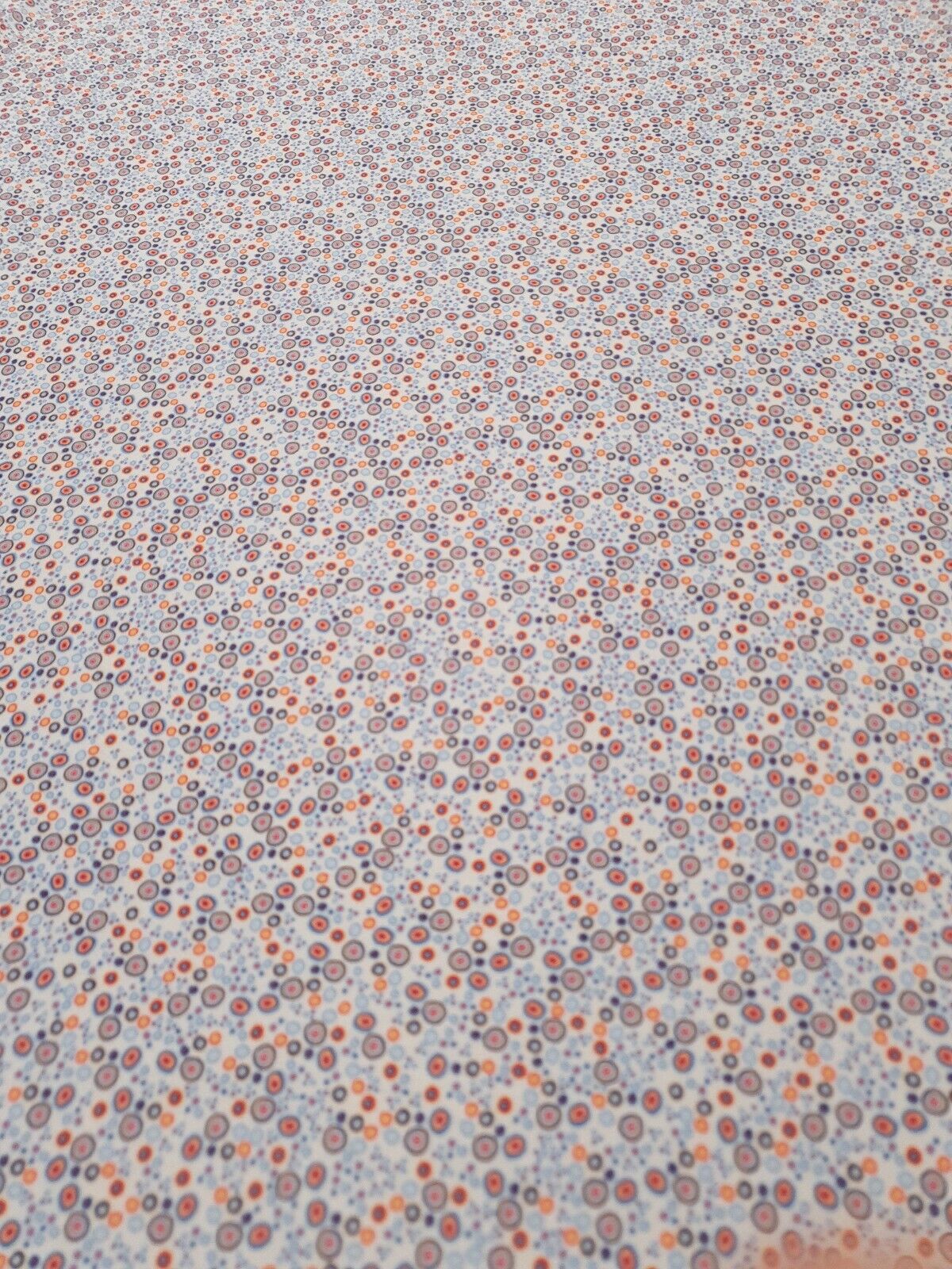 Blue Small Circles Print Lightweigh Jersey Crepe Fabric 4 Way Stretch - T9 Fabrics