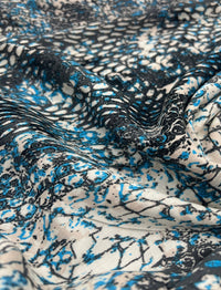 Blue Snake Mix 100% Viscose Non Stretch Fabric - T9 Fabrics