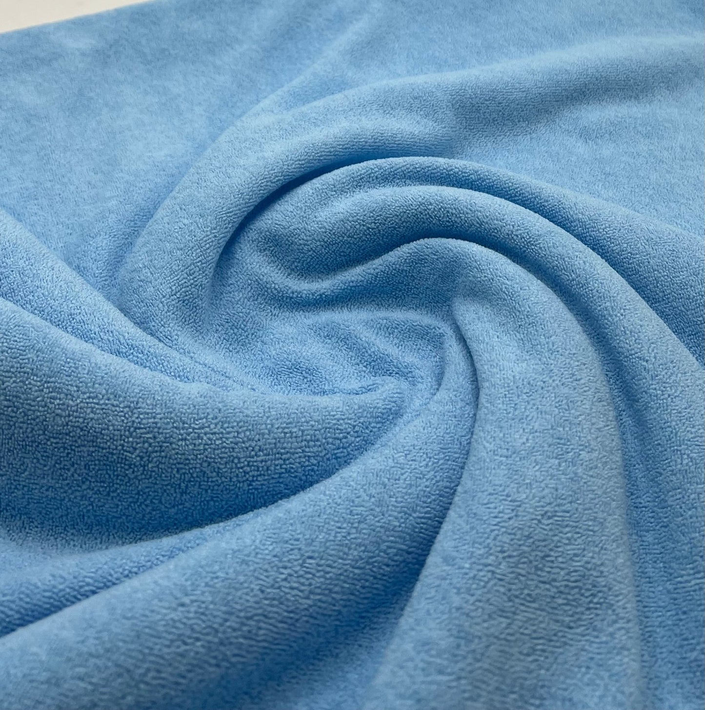 Blue Terry Towelling Polyester Stretch Dress Craft Fabric - T9 Fabrics