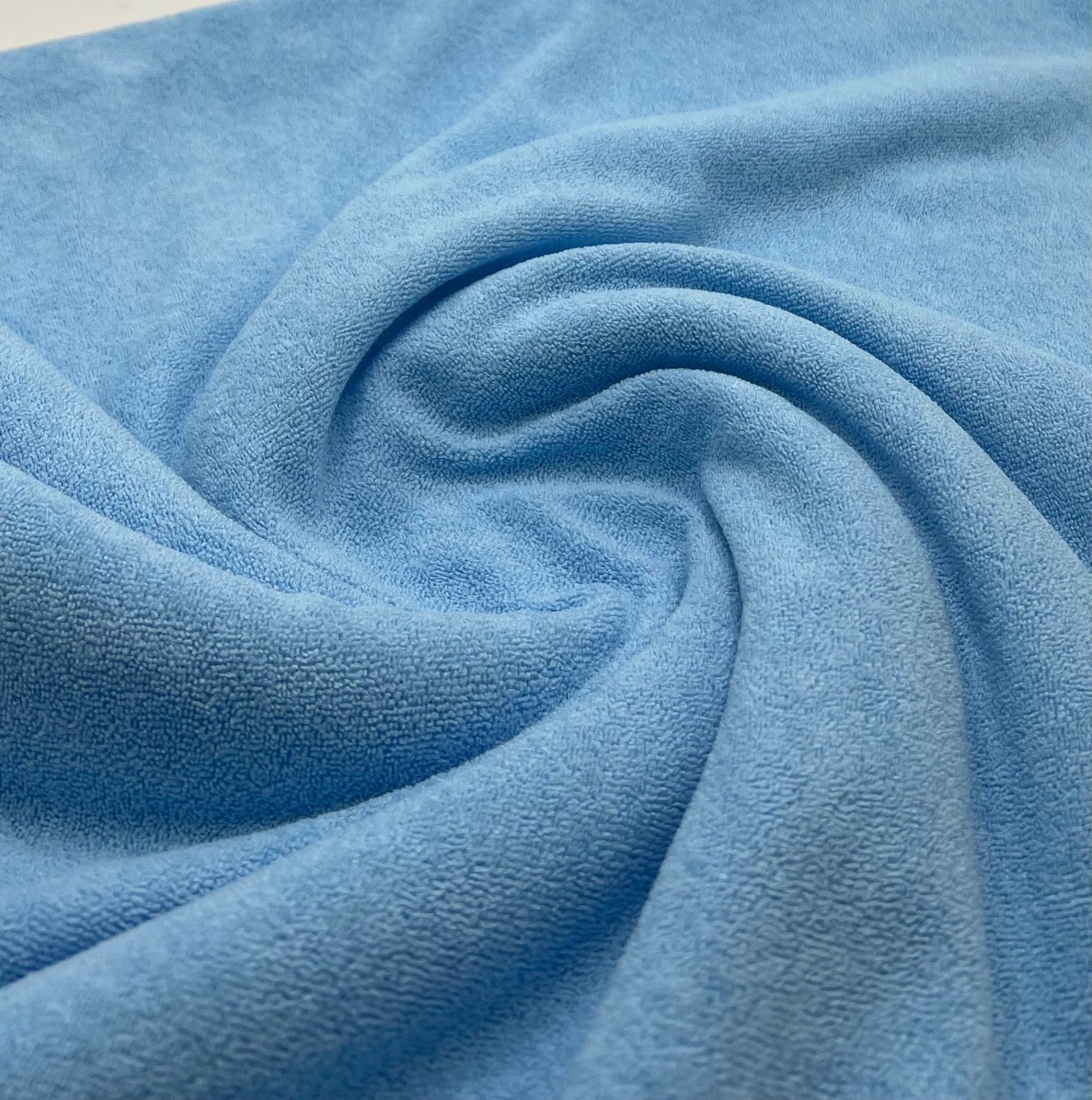 Blue Terry Towelling Polyester Stretch Dress Craft Fabric - T9 Fabrics