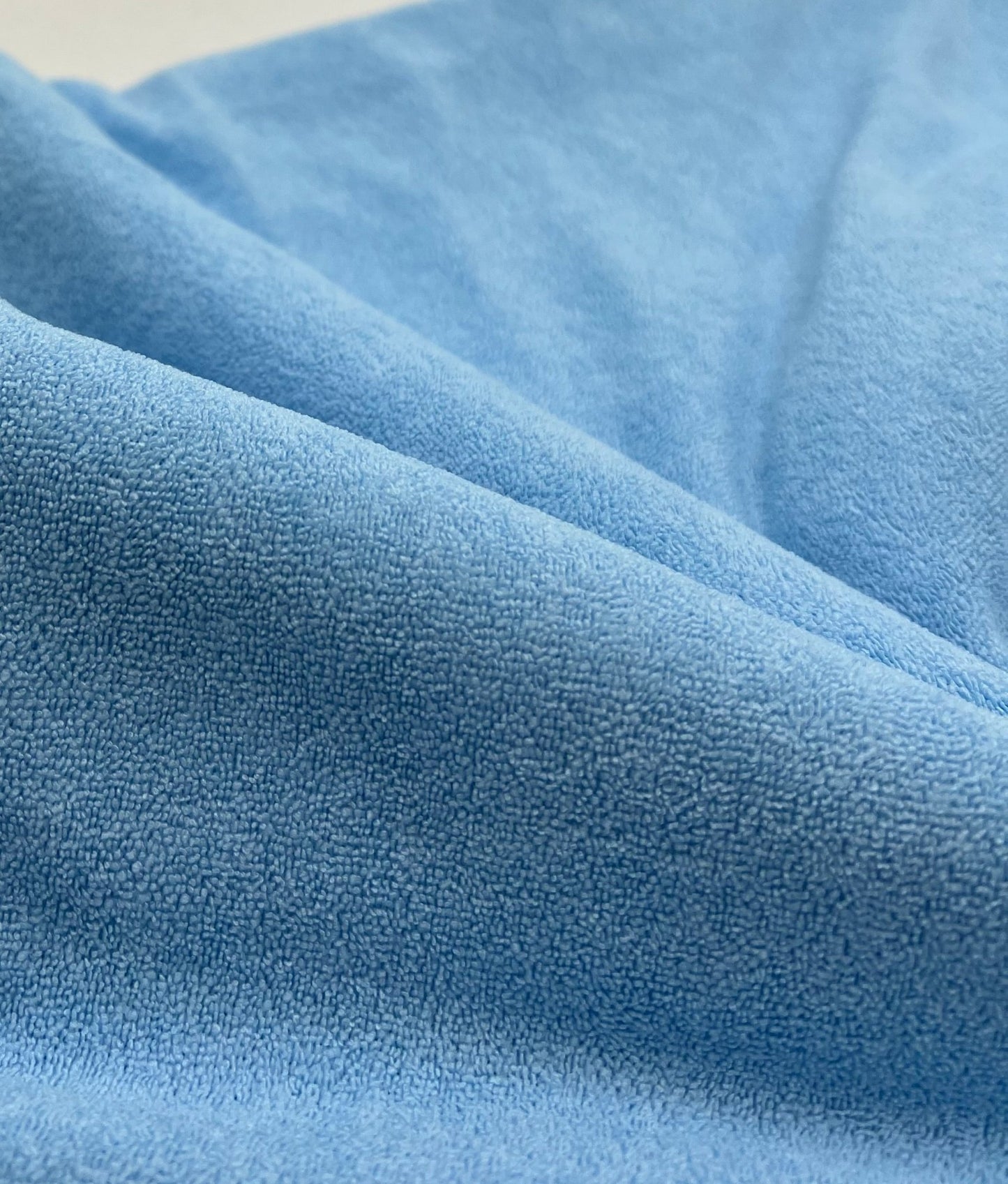 Blue Terry Towelling Polyester Stretch Dress Craft Fabric - T9 Fabrics