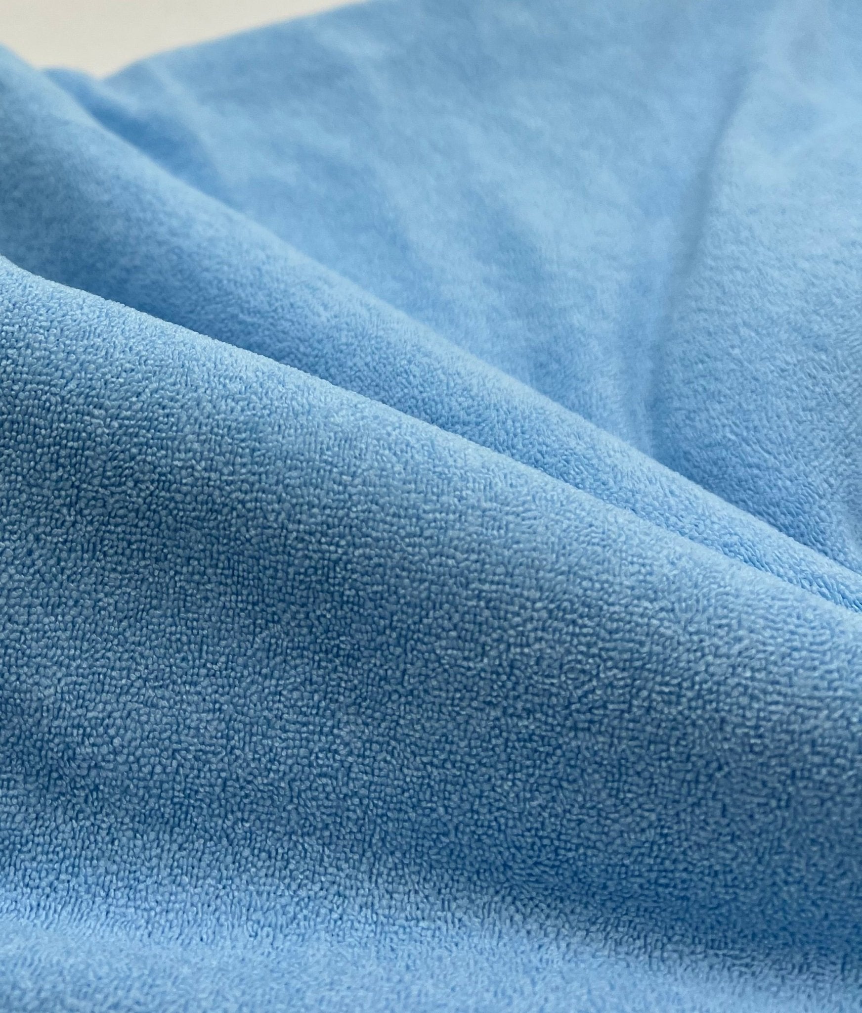 Blue Terry Towelling Polyester Stretch Dress Craft Fabric - T9 Fabrics