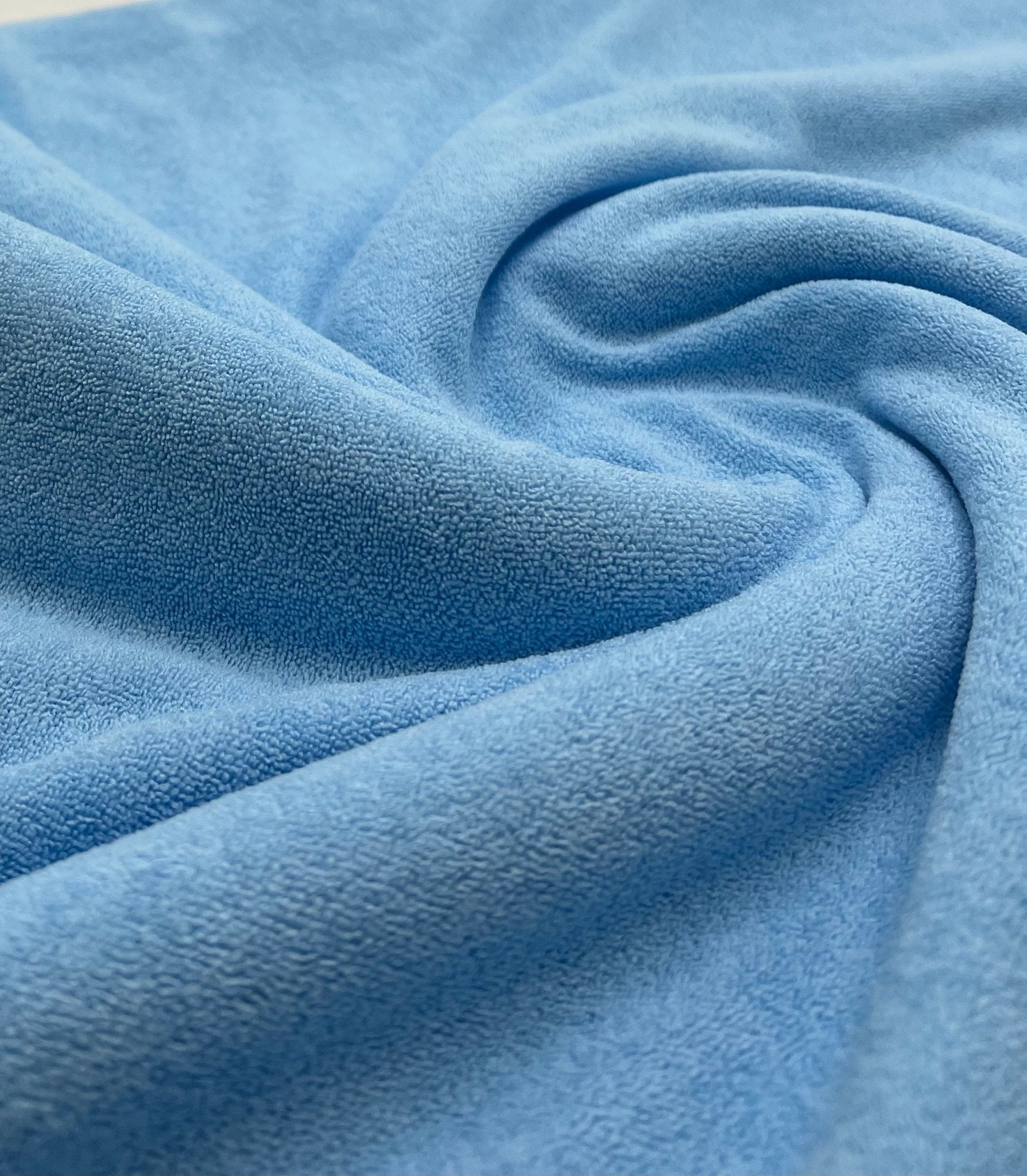 Blue Terry Towelling Polyester Stretch Dress Craft Fabric - T9 Fabrics