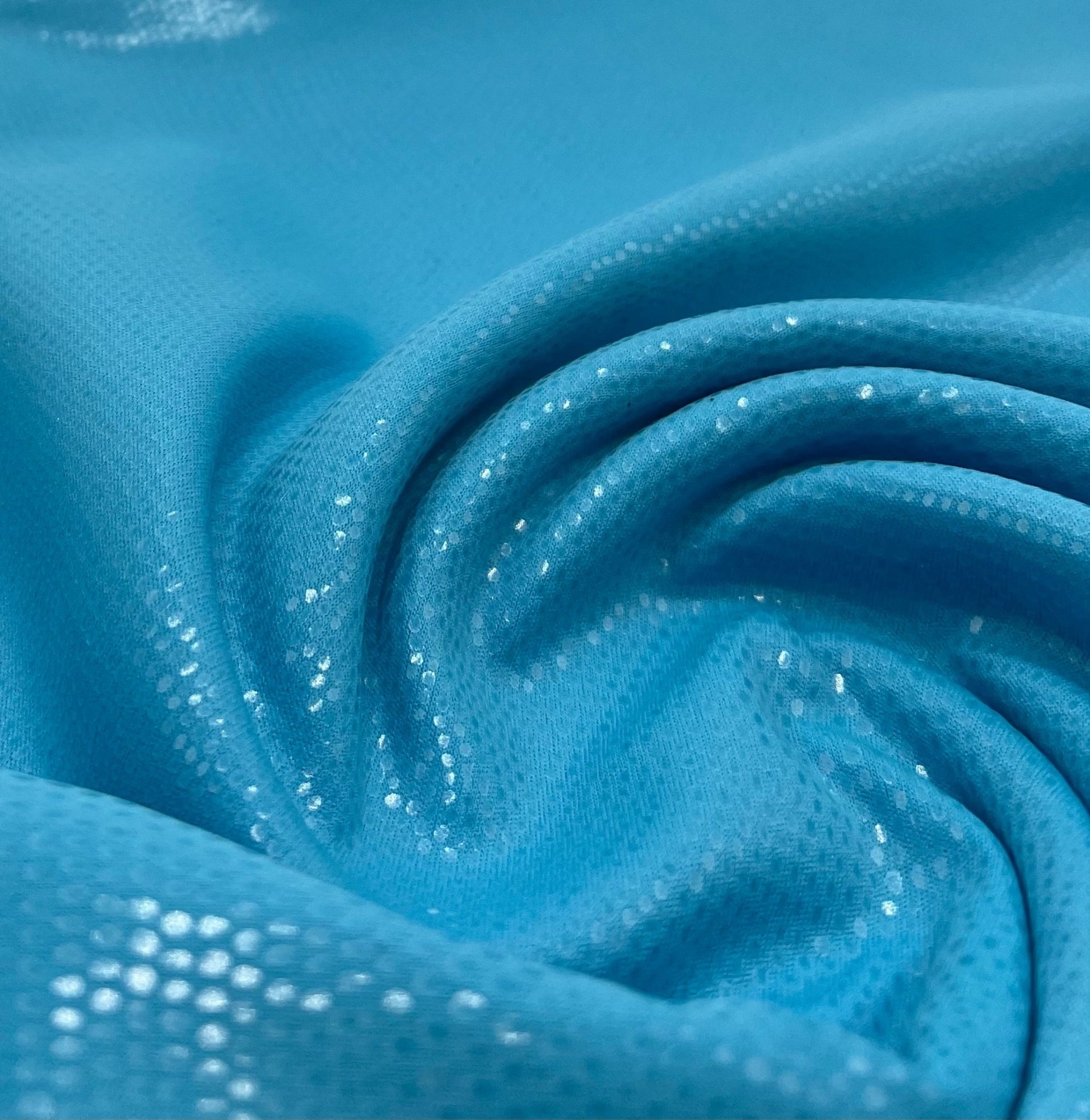 Blue Textured Wet look Leather 2 Way Stretch Dress Craft Fabric - T9 Fabrics