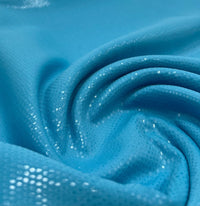 Blue Textured Wet look Leather 2 Way Stretch Dress Craft Fabric - T9 Fabrics
