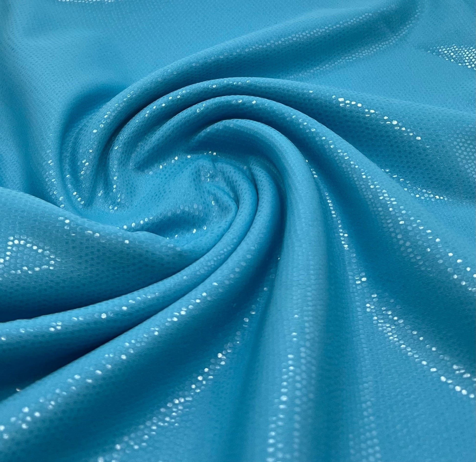 Blue Textured Wet look Leather 2 Way Stretch Dress Craft Fabric - T9 Fabrics