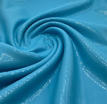 Blue Textured Wet look Leather 2 Way Stretch Dress Craft Fabric - T9 Fabrics