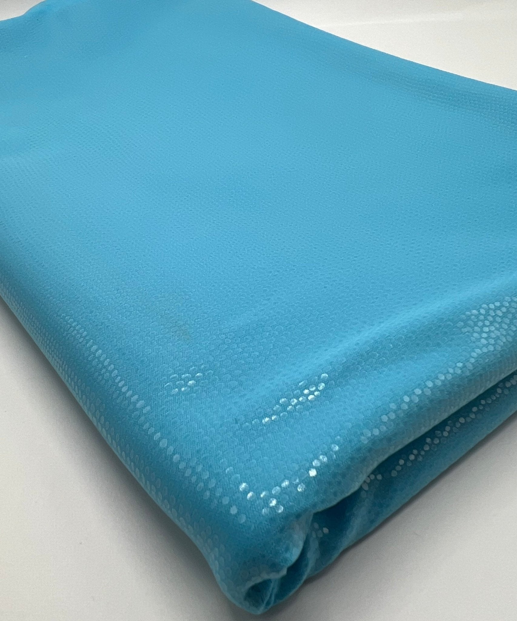 Blue Textured Wet look Leather 2 Way Stretch Dress Craft Fabric - T9 Fabrics