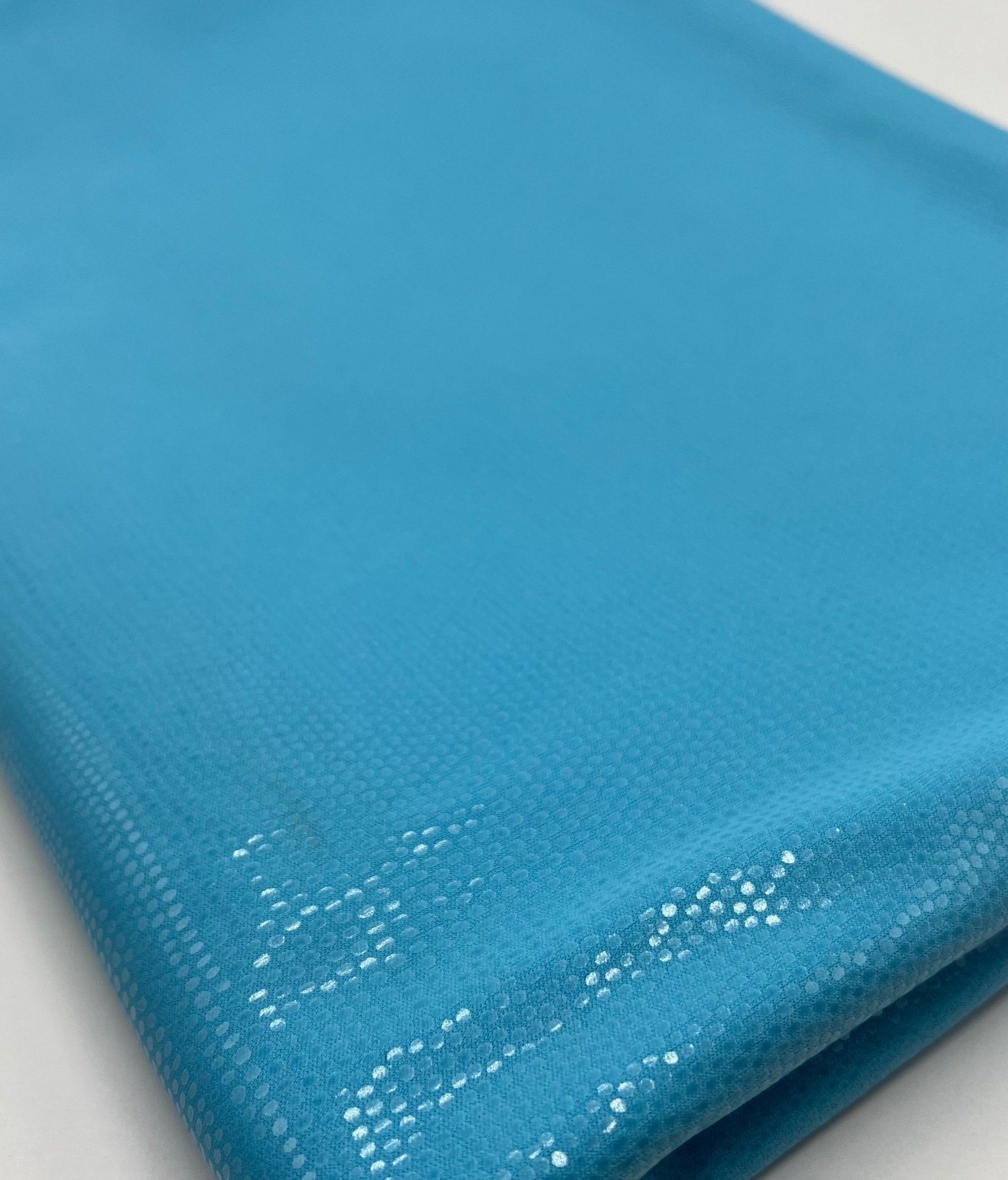 Blue Textured Wet look Leather 2 Way Stretch Dress Craft Fabric - T9 Fabrics