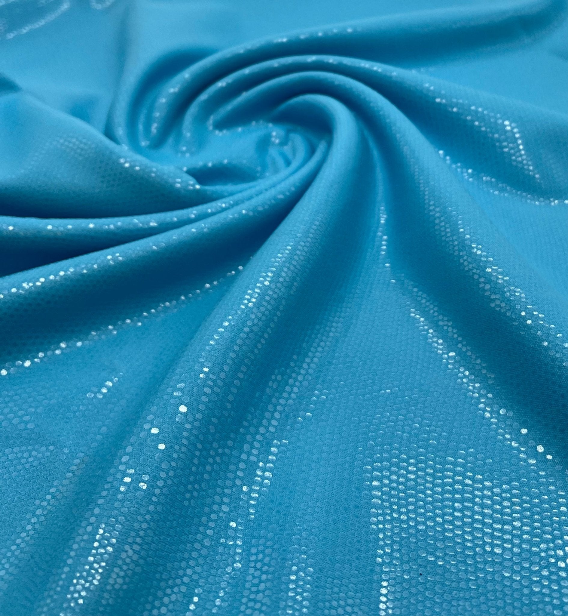 Blue Textured Wet look Leather 2 Way Stretch Dress Craft Fabric - T9 Fabrics