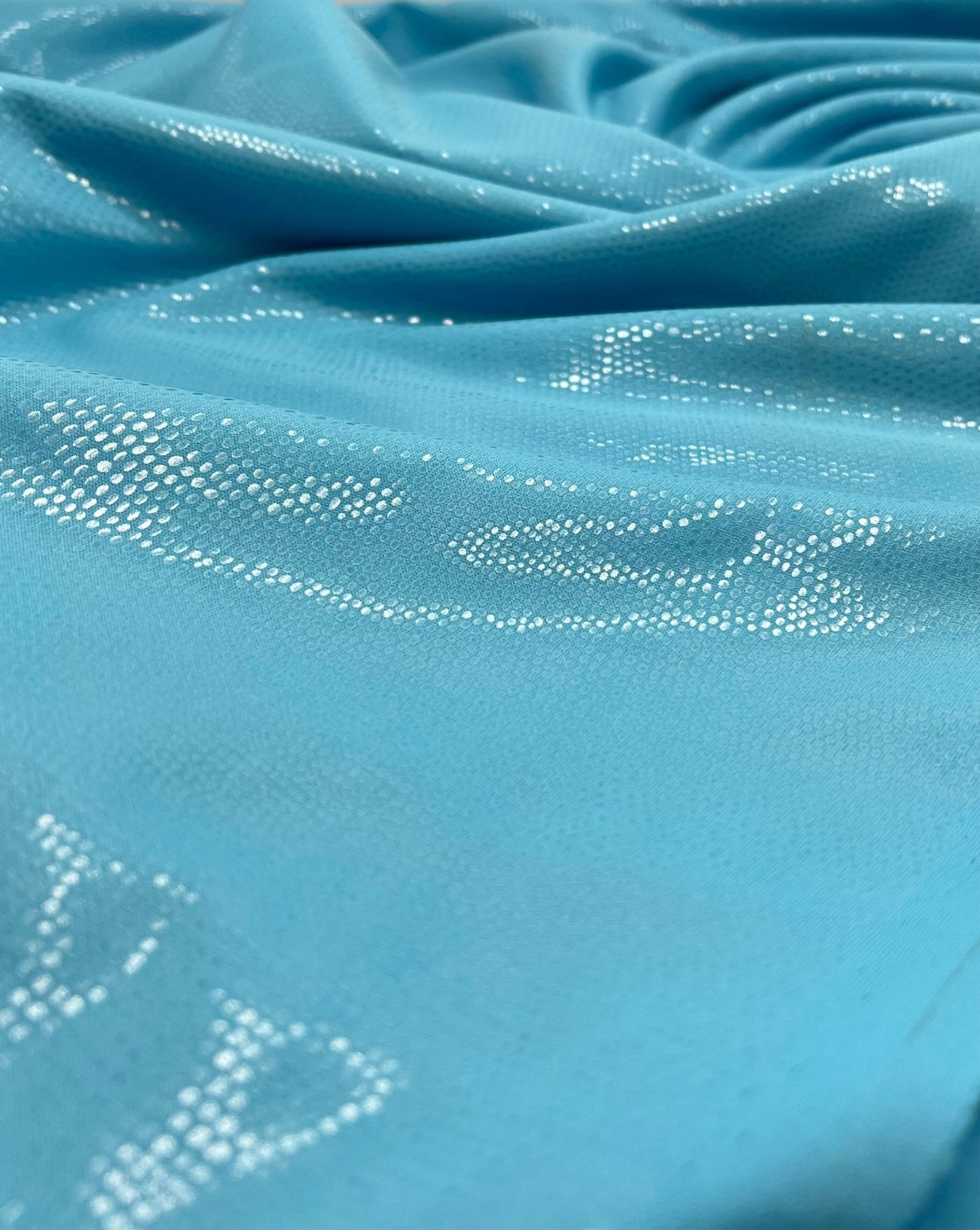 Blue Textured Wet look Leather 2 Way Stretch Dress Craft Fabric - T9 Fabrics