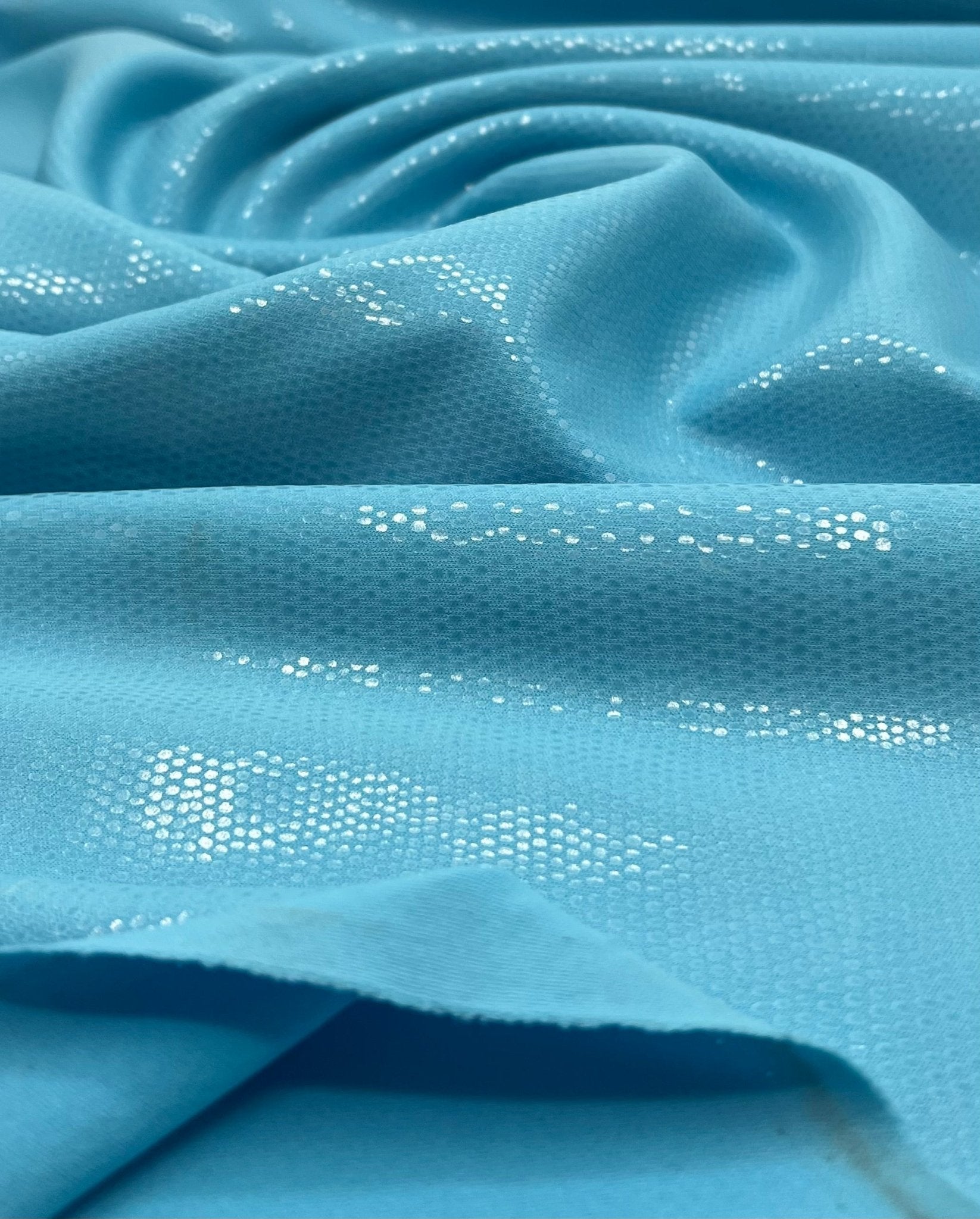 Blue Textured Wet look Leather 2 Way Stretch Dress Craft Fabric - T9 Fabrics