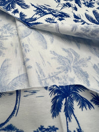 Blue Toile Print Cotton Stretch Jersey 200 GSM 95/5 Lycra 4 Way Stretch - T9 Fabrics
