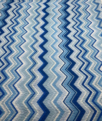 Blue Zigzag Knitted 4 Way Stretch Fabric - T9 Fabrics