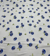 Blueberry Super Soft Print Spun Poly Stretch Fabric - T9 Fabrics
