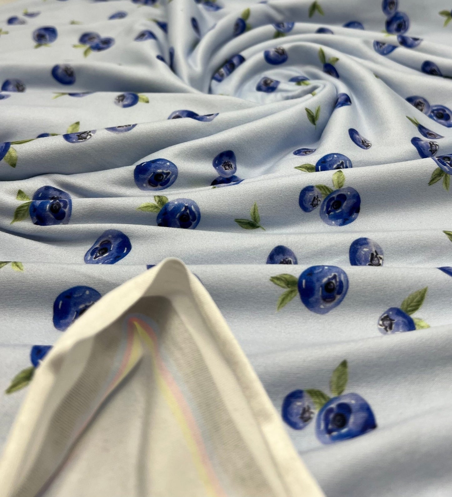 Blueberry Super Soft Print Spun Poly Stretch Fabric - T9 Fabrics