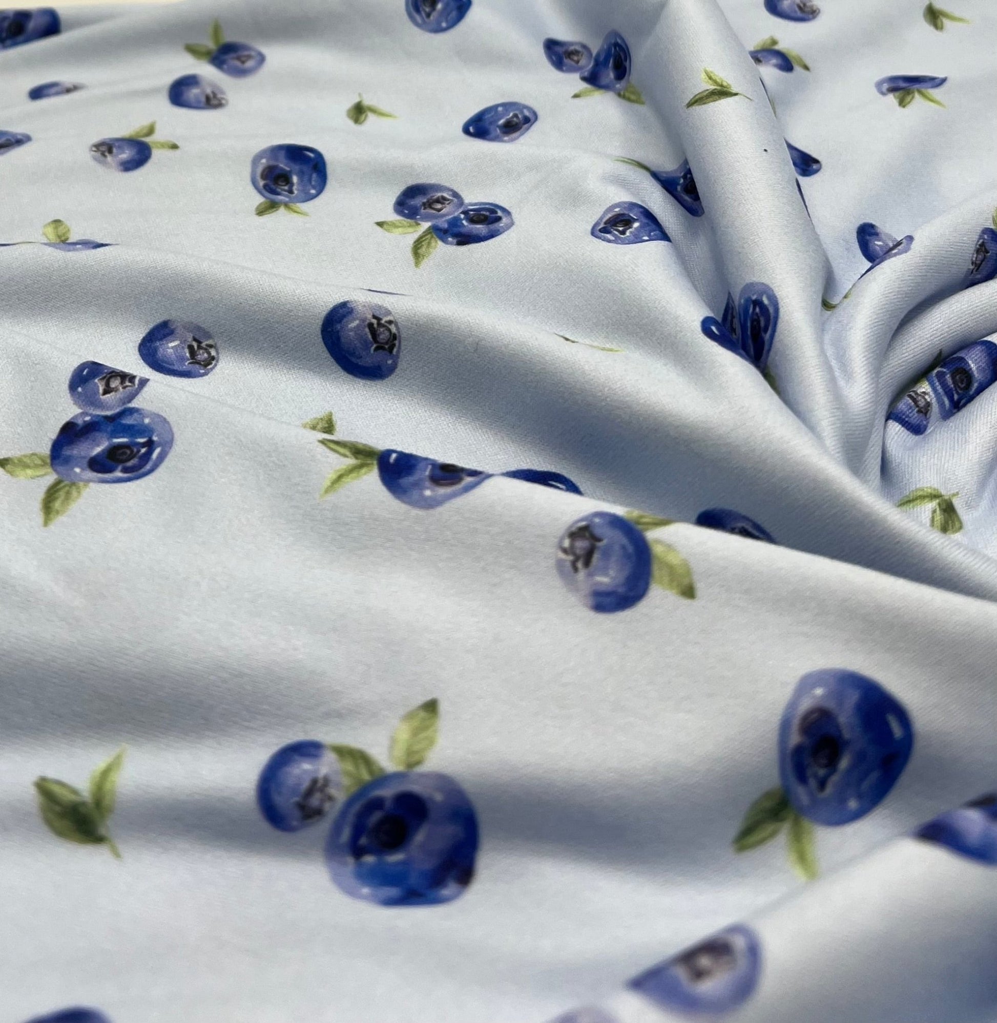 Blueberry Super Soft Print Spun Poly Stretch Fabric - T9 Fabrics