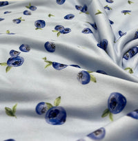 Blueberry Super Soft Print Spun Poly Stretch Fabric - T9 Fabrics