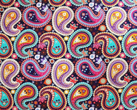 Bold Paisley Cotton Stretch Jersey 200 GSM 95/5 Lycra 4 Way Stretch - T9 Fabrics