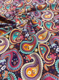 Bold Paisley Cotton Stretch Jersey 200 GSM 95/5 Lycra 4 Way Stretch - T9 Fabrics