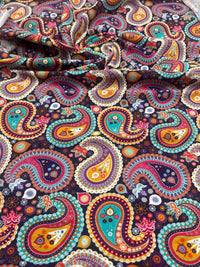 Bold Paisley Cotton Stretch Jersey 200 GSM 95/5 Lycra 4 Way Stretch - T9 Fabrics