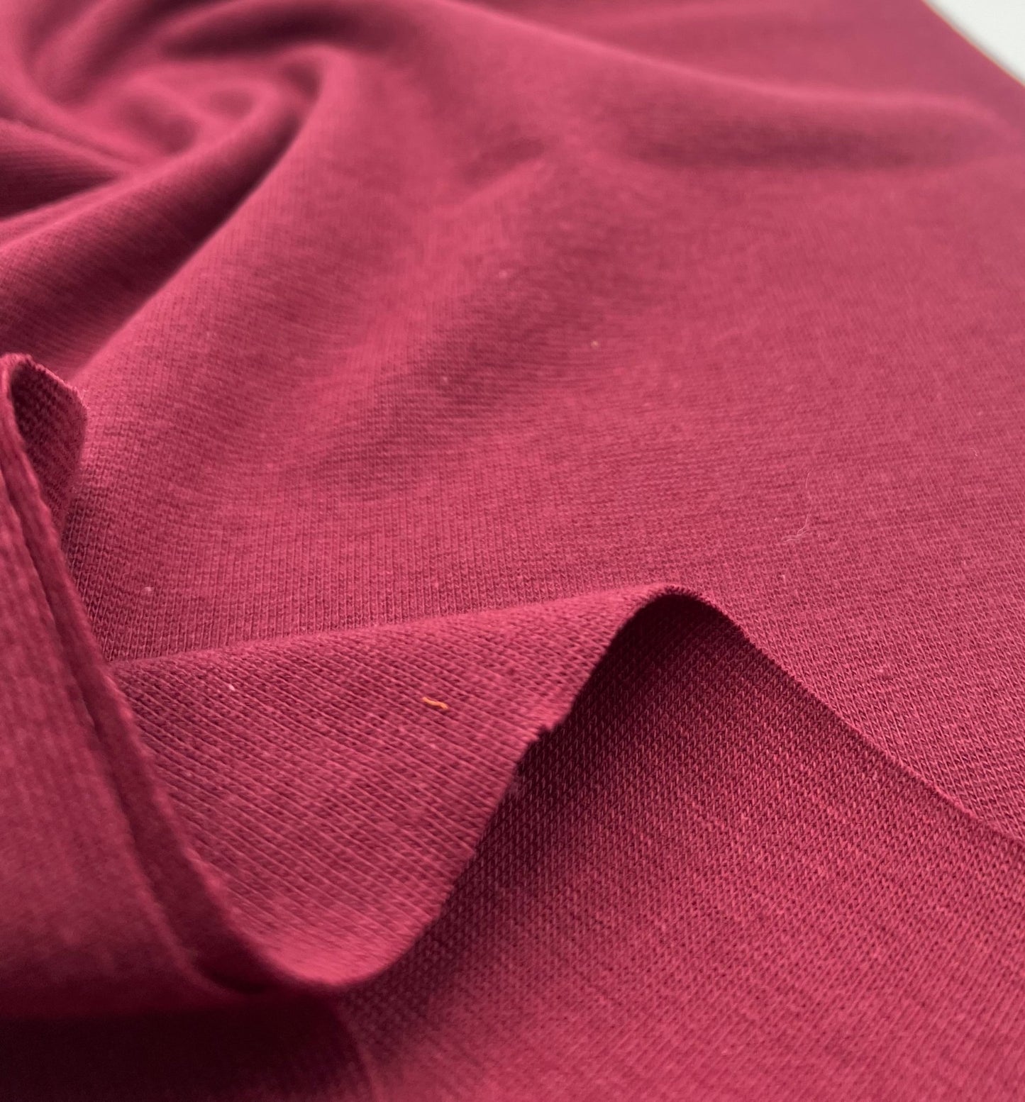 Bordeaux Jersey Cuffing Ribbing Fabric 270 GSM Cotton Knit 70cm Wide - T9 Fabrics