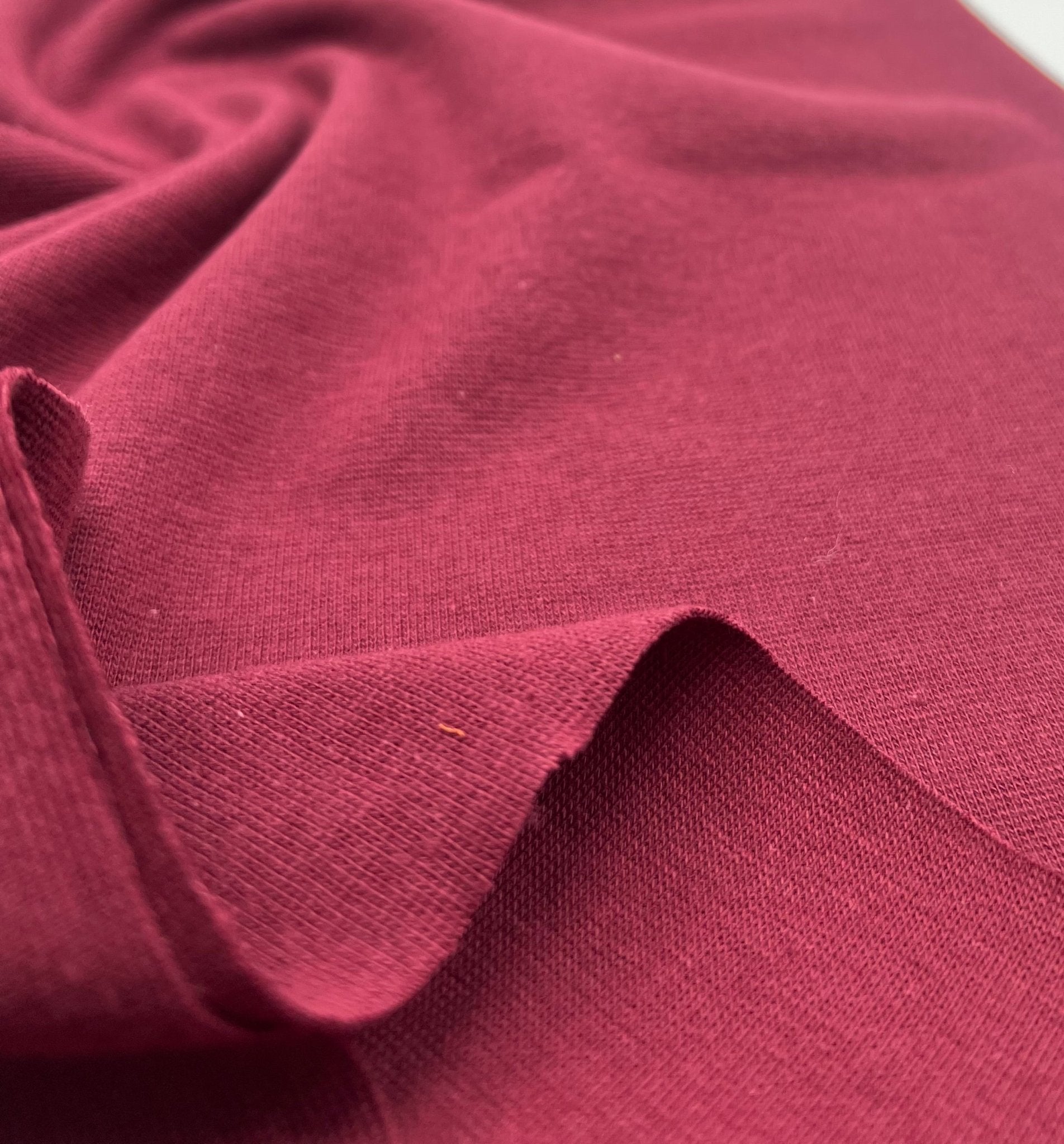 Bordeaux Jersey Cuffing Ribbing Fabric 270 GSM Cotton Knit 70cm Wide - T9 Fabrics