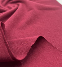 Bordeaux Jersey Cuffing Ribbing Fabric 270 GSM Cotton Knit 70cm Wide - T9 Fabrics