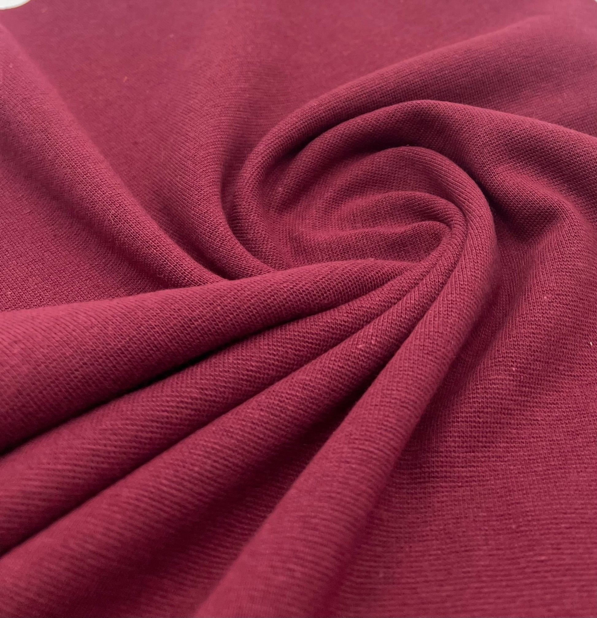 Bordeaux Jersey Cuffing Ribbing Fabric 270 GSM Cotton Knit 70cm Wide - T9 Fabrics