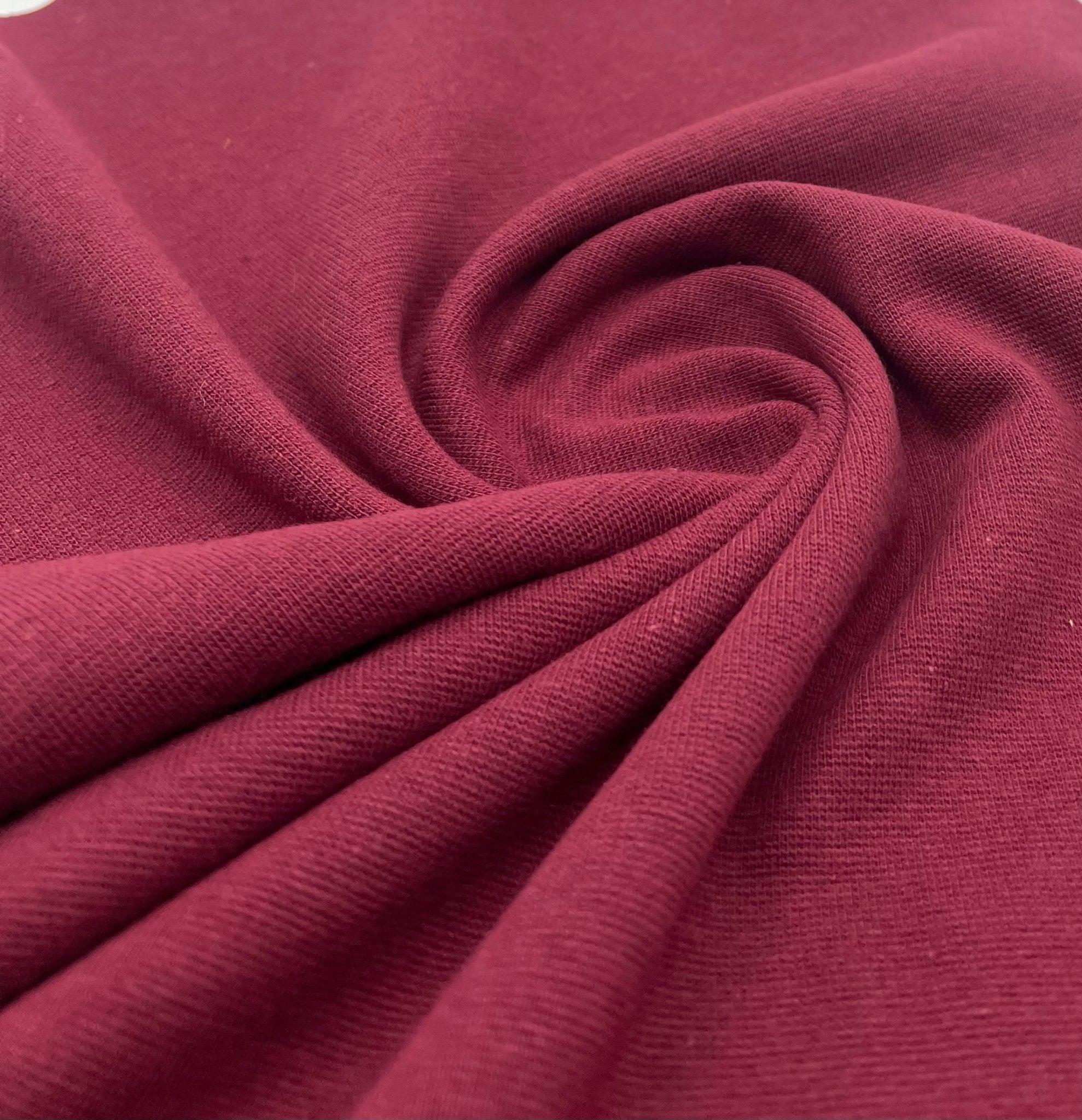 Bordeaux Jersey Cuffing Ribbing Fabric 270 GSM Cotton Knit 70cm Wide - T9 Fabrics