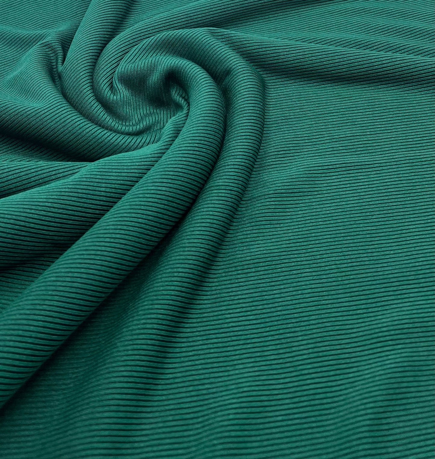 Bottle Green 2X1 Fine Rib Stretch Fabric - T9 Fabrics