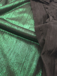 Bottle Green Metallic Foil Rib Fabric - T9 Fabrics